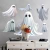 Halloween White Ghost Window Sticker Horror Themed Party Decoration Glass Electrostatic Sticker Festival Supplies Party Stickers
