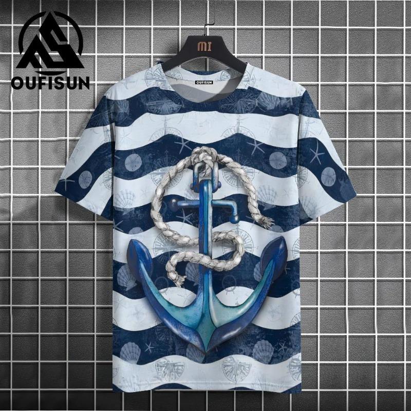 Casual Men's T-Shirts Spring Clothing Ombre Shirts Oversized Short Sleeve Tops Boys Tees Oversized Vintage T-Shirts For Mens