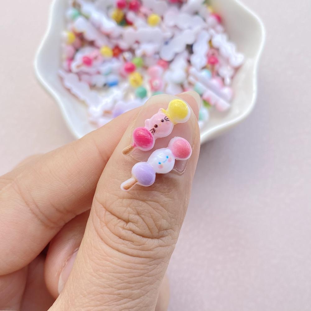 50Pcs New Cute Resin Cartoon Colorful Lollipop Flat Back  Ornament Jewelry Making Manicure Hairwear Accessories