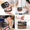 Leopard Print Makeup Bag Large Small Portable Waterproof Compartment Toiletry Bag Women Travel Designer