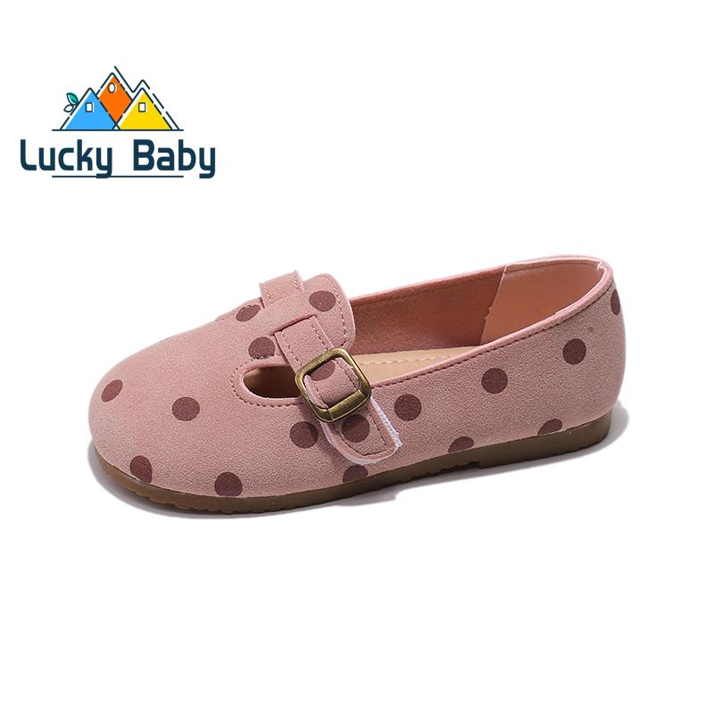 

Childrens Leather Shoes with Round Toe Belt Buckle Non Slip Soft Sole Spring Outdoor Khaki/pink Suede Girls Leather Shoes 23