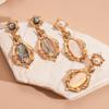 European and American Retro Metal Shell Geometric Oval Silver Needle Earrings Court Style Light Luxury High-end Niche Earrings