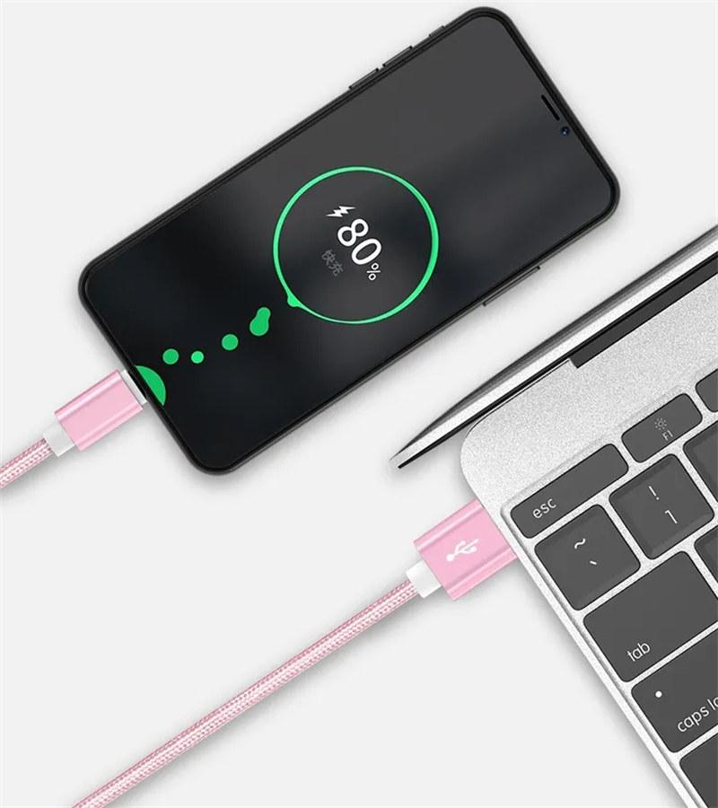 Type-C Cable Fast Charging Nylon-Braide USB C Charger For Samsung S8 S9 S10 Plus for Xiaomi Redmi Note 7 8 Pro