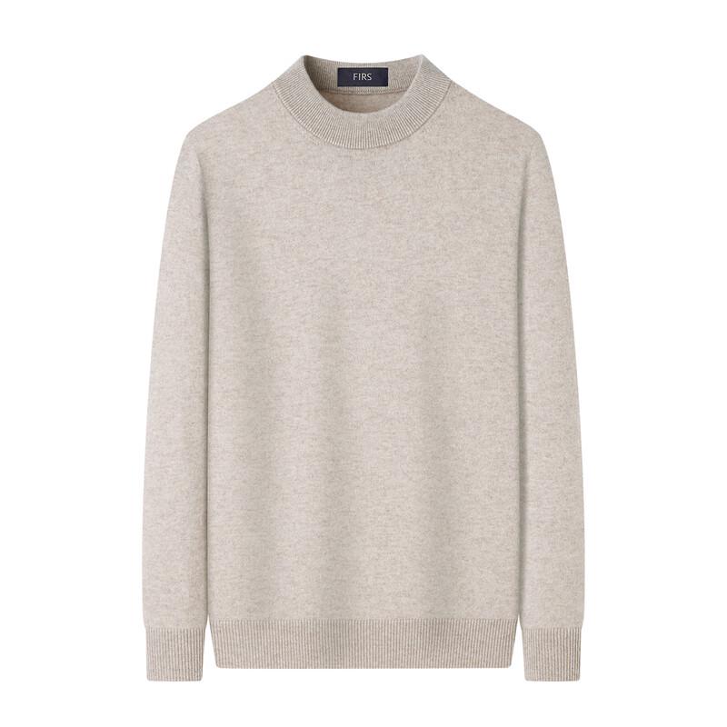 Shanshan Men's 30% Cashmere Blend Round Neck Ribbed Sweater