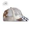 Peaked Cap Women Spring and Summer Outdoor Travel Sunscreen Sunshade Sun Hat Plaid Mesh Hat Ponytail Baseball Cap