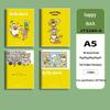 Soft Leather Student Notebook - A5/B5 Lined, Thick Cartoon Diary