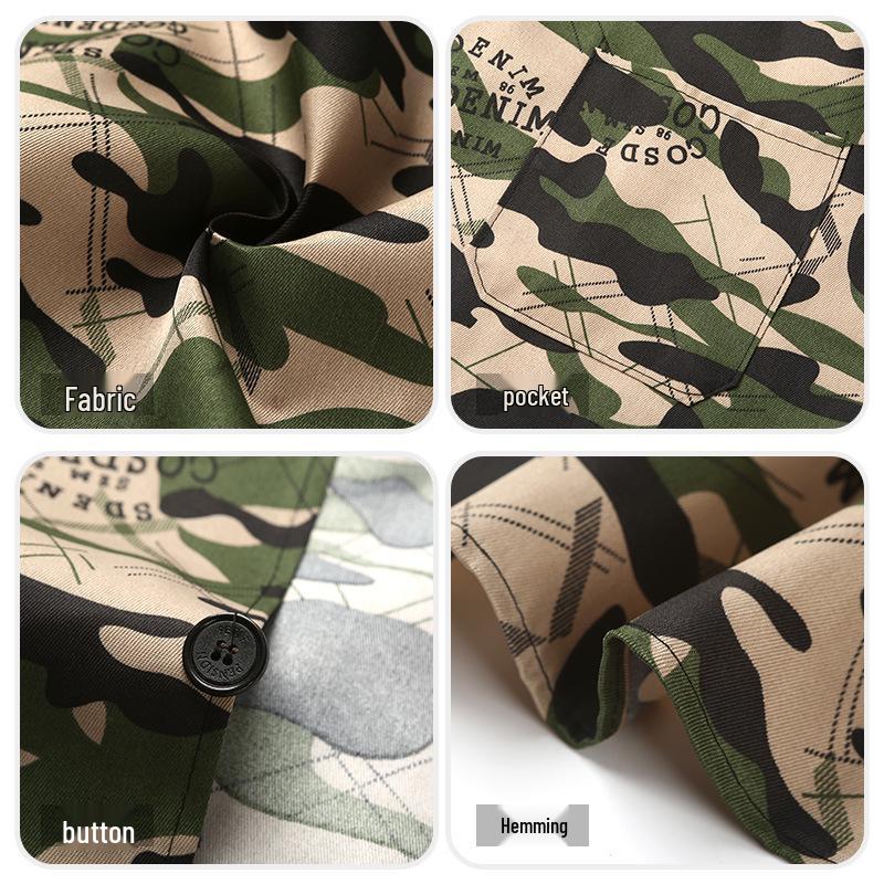 Unisex Dustproof Camouflage Labor Protection Coats with Logo Printing Option - Blue Long Coats