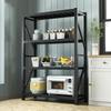 WEZHO Black 4-Tier Iron Storage Rack