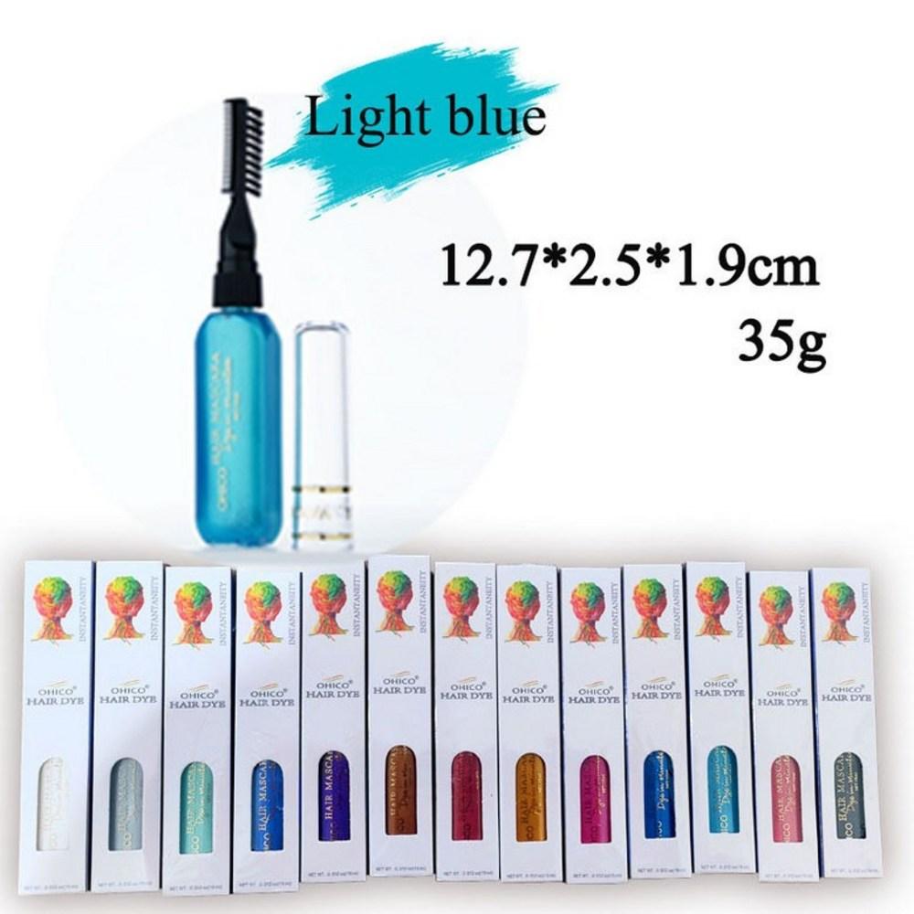 Hair Pen Disposable Temporary Dye Partial Dye DIY Hair Chalk Gray Hair Root Cover Festival Cosplay Ring Ink Portable 1 pcs 3 Light Blue