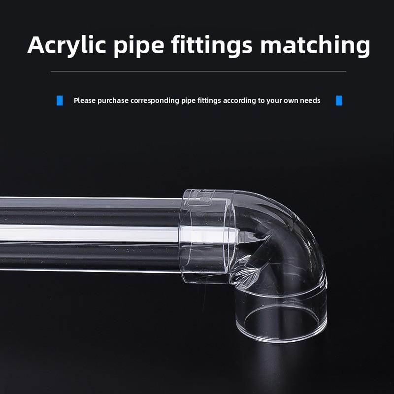 1PC I.D 16/20/25/32mm Acrylic Pipe Fittings Transparent 90 Degree Elbow End Plug Tee Connectors Aquarium Fish Tank Garden Joint