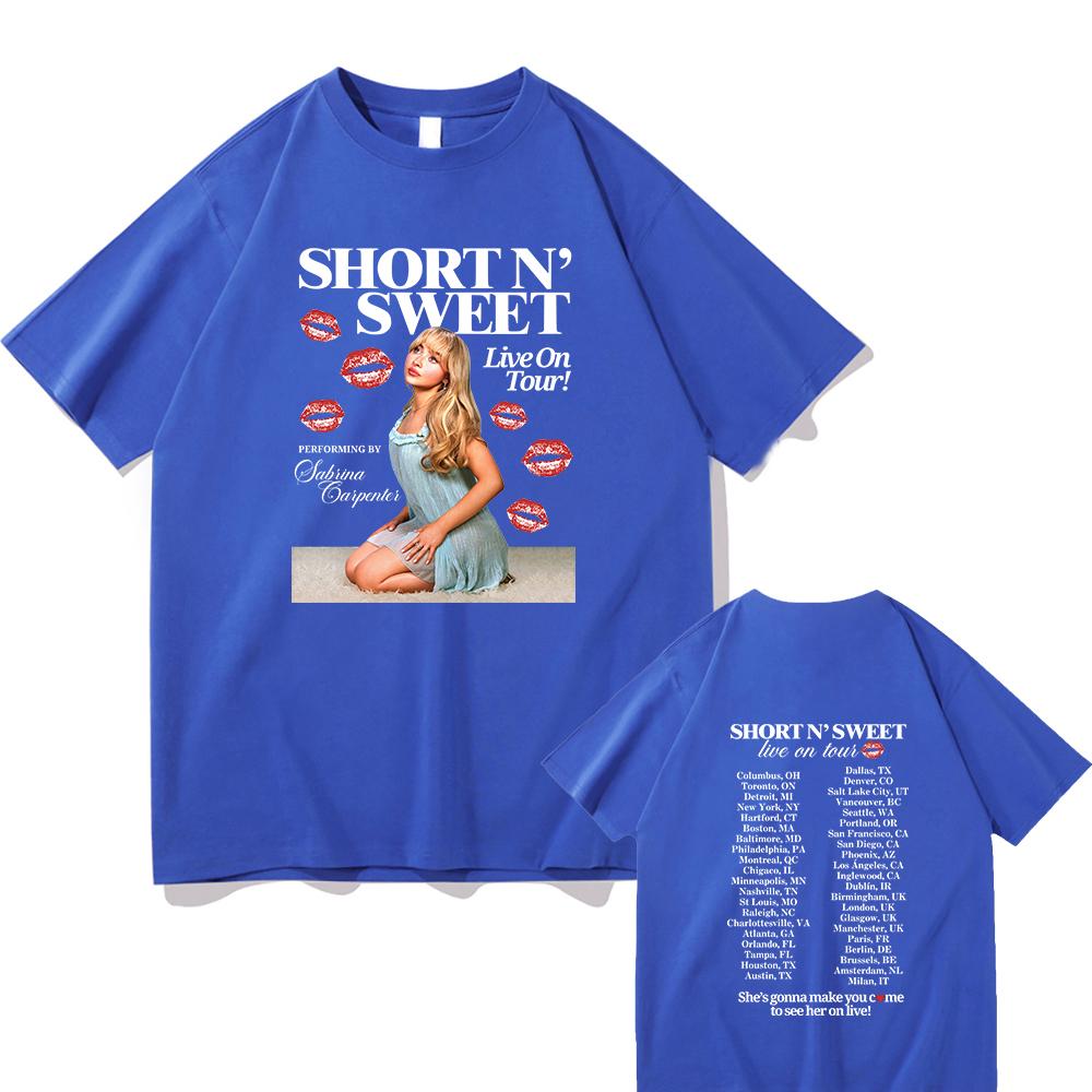 Sabrina Carpenter Short Sweet Album T-Shirt Herren/Damen Kleidung Harajuku Vintage Unisex Baumwolle Grafik T-Shirts Kleidung
