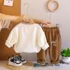 Boys' Spring and Autumn Set, Children's Cartoon Round Neck Hoodie, Baby Cute Long Sleeve Long Pants Two Piece Set