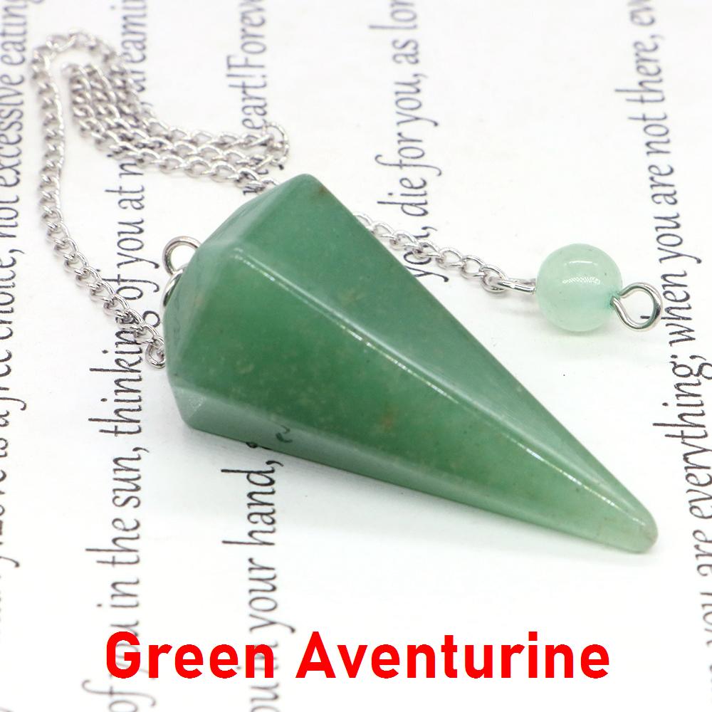 Natural Stone Reiki Healing Pendulum,For Dowsing Spiritual Divination Cone Crystal Quartz Pendulos Small Size Necklace Jewelry