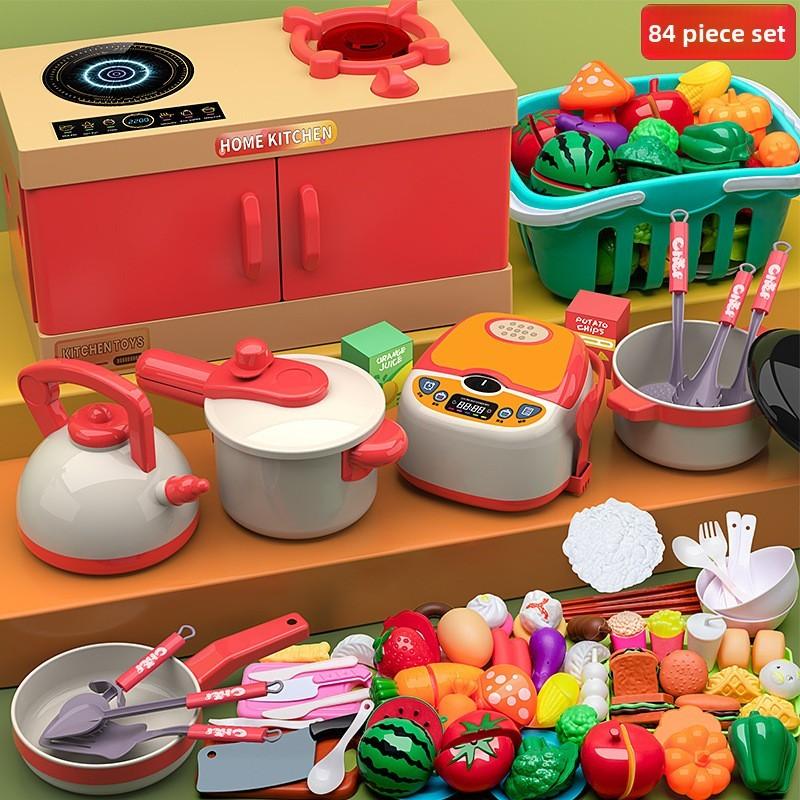 Toy Kitchen Pretend  Children Fruit Cutting Simulation Emotional Development