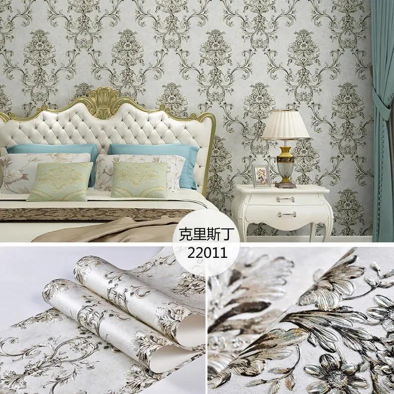 Zesílené samolepky na zeď v evropském stylu 3D do obývacího pokoje Samolepicí domácí dekorace Netkané tapety Tapeta na pozadí do ložnice