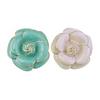 Scarf Button Camellia Shape Alloy Brooch with Glossy Glaze Sweaters Collars Hats Bags Coats Scarves Badge Outfit Accessory