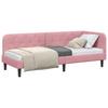 L Shaped Bed Frame Pink 80 X 200 Cm Velvet