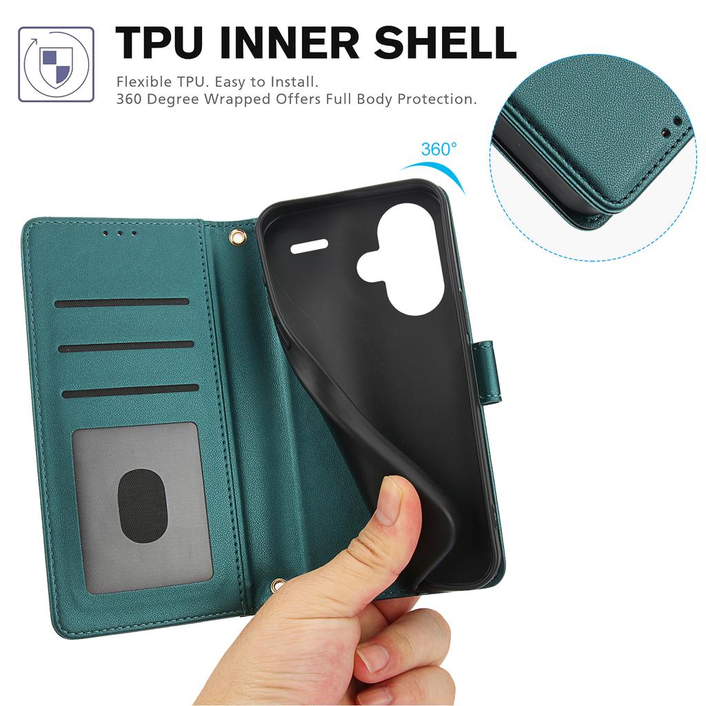 SY-003 For Xiaomi Redmi Note 13 Pro+ 5G Case PU Leather Stand View Phone Wallet Cover with Hand Strap
