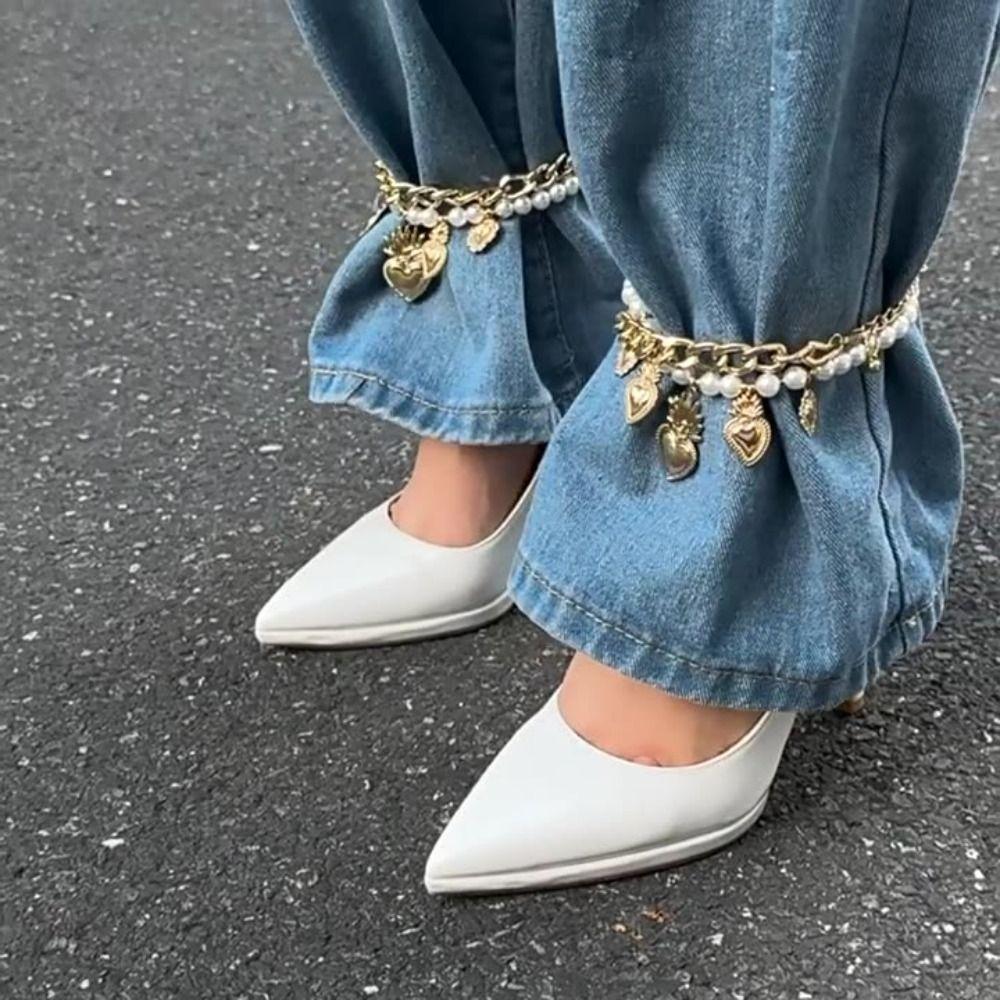 Tassel Jeans Brooch Detachable Cross Pendant Jeans Chain Clothing Accessories