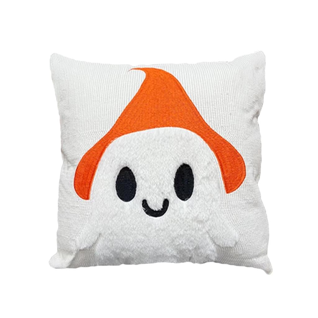 Halloween Pillow Cover Plush Soft Throw Pillowcase Ghost Pumpkin Design Square Cushion Cover 45x45cm Without Insert