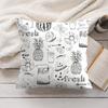 Cocktail Pattern Cushion Cover Soft Short Plush Pillow Cover Smooth Cozy Texture Aesthetic Cushion Case Home Decor