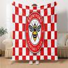 Brent-ford Football Club Crest Flannel Blanket, Soft Polyester, Modern Design, All-Season for Camping, Travel, Gifts for Holidays or Birthdays
