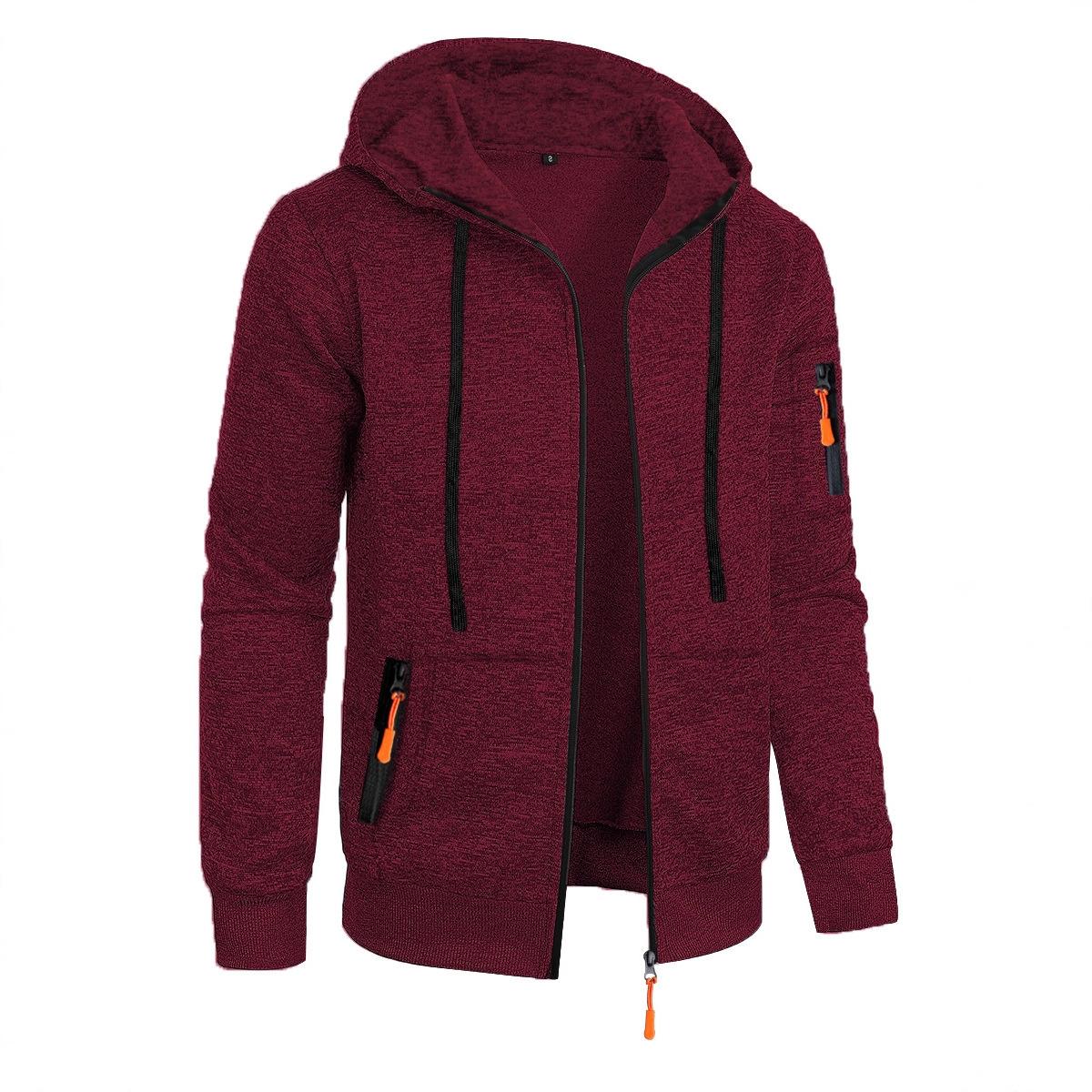 2026 New Autumn and Winter Fashionable and Versatile Simple Solid Color Casual Sweatshirt Hooded Jacket M