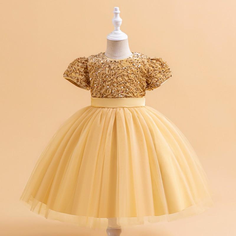Girls Sequin Tulle Princess Dress Kids Formal Party Gown Pageant Wedding Events