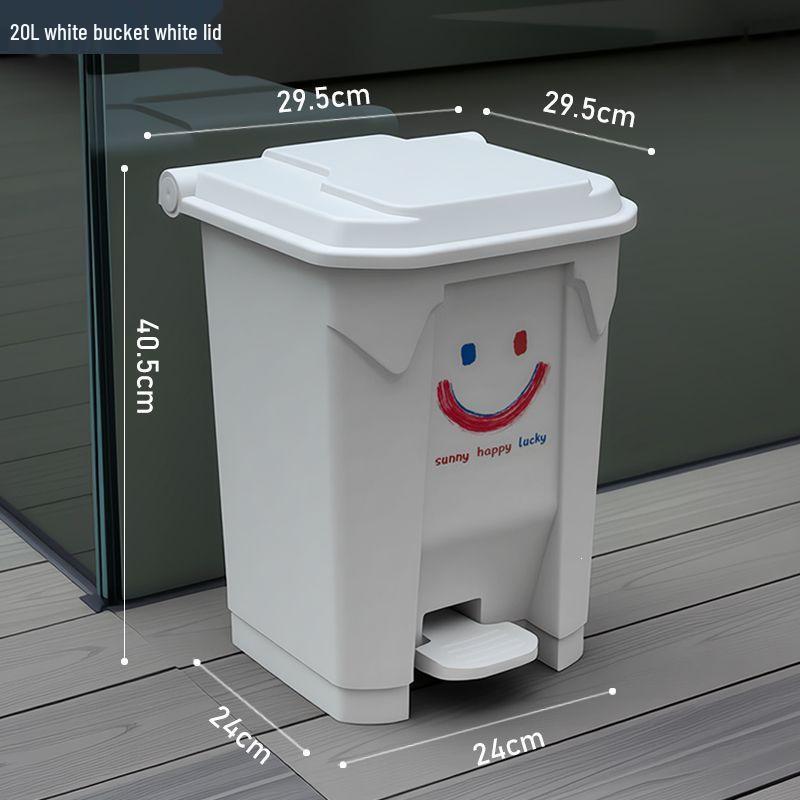Large Foot-Pedal Trash Can with Lid for Kitchen, Office, Outdoor, Household, and Catering Use