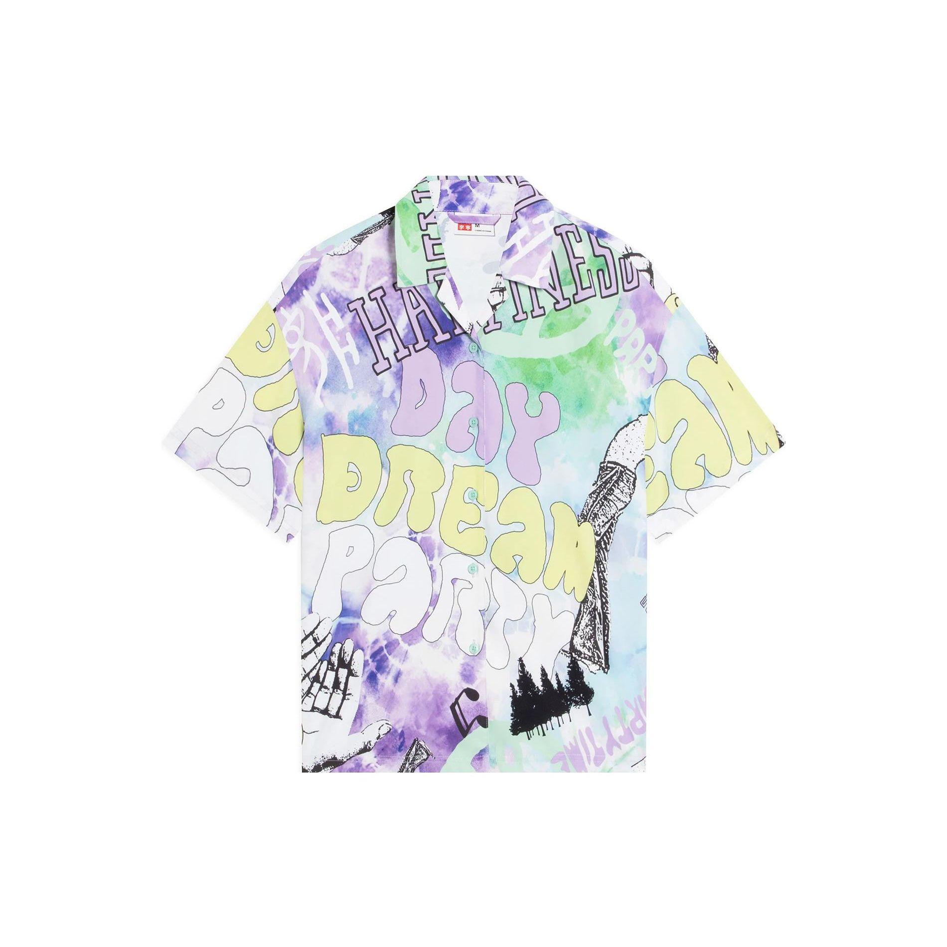 

Li Ning Летняя вечеринка Граффити Тай-дай Принт Буквы Повседневная рубашка Женские рубашки Многоцветный ASHS888-2 S