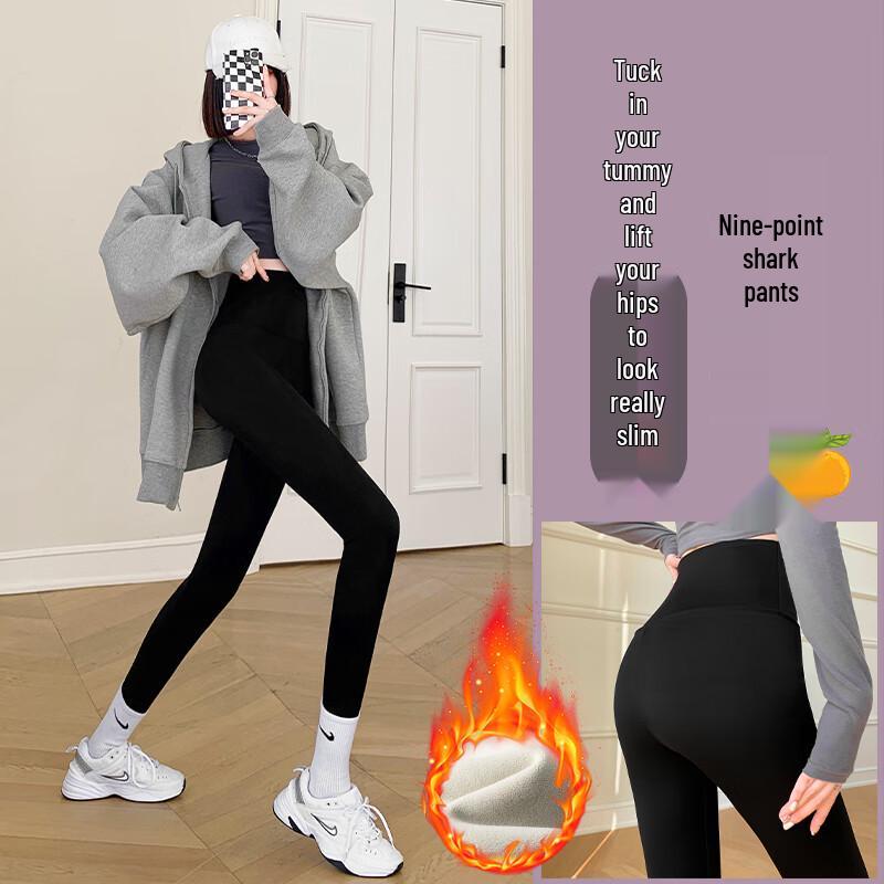 LANGSHA Women's 400g High Waist Lamb Wool Thermal Leggings