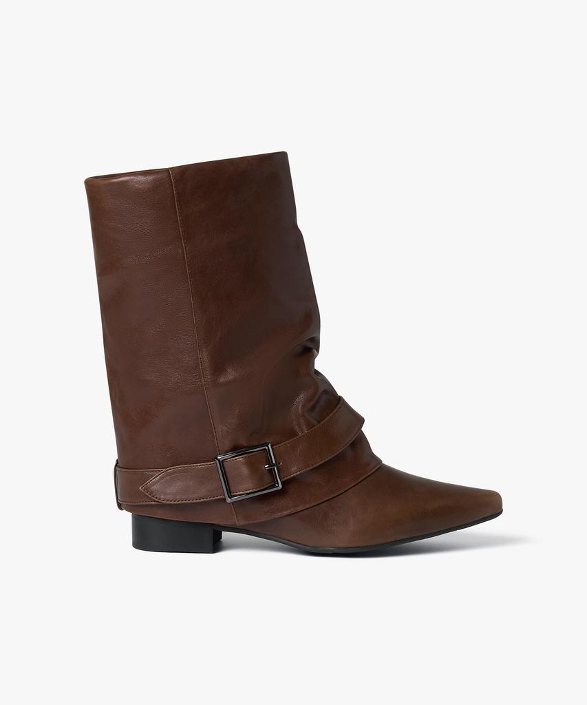 Losesleepover Hug Belt Cow Leather Boots *Walnut Brown