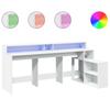 Vidaxl Biurko Z Podświetleniem Led, Białe, 200X104X91 Cm