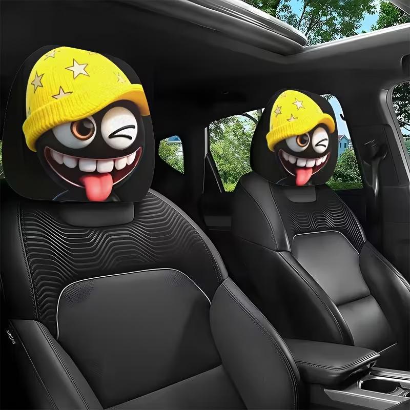 Universelle bedruckte Polyester-Kopfstützenbezüge für SUVs und Limousinen, Dekorativ & Etikettierbar.