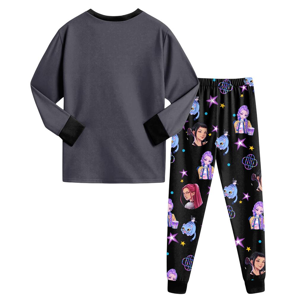 Children's Fashion Suit Skirt Round Neck Long Sleeve Top Pants