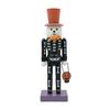 Wooden Halloween Nutcrackers Figurine Table Decors, Skeleton Character Accent Collectible Ornament for Shelf Styling, Desk Display, Entry Table Decors