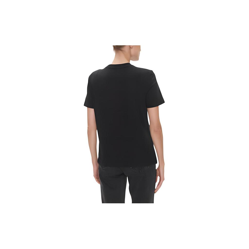 Calvin Klein Letter Logo Printed Round Neck Short Sleeve T-Shirt Women Tops Black J20J223226-BEH