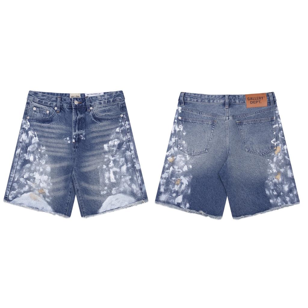 EastRogue Deformed-resistant Denim Shorts Denim Shorts Straight Fit Ripped Holes Knee Length Jeans