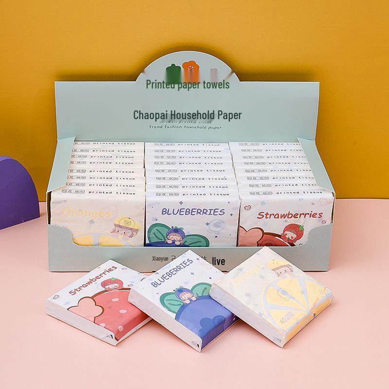 Stylish Portable Pocket Tissue Pack - 40 Sheets of Printed Facial Tissue