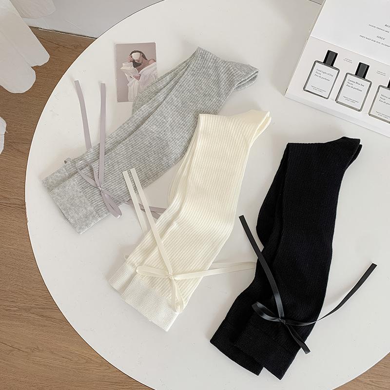 Socken im Ballettstil für Frühling und Sommer, Dünne Wadenstrümpfe mit Schleife, Niedliche Jk-Frotteesocken, Nahtlose lange Strümpfe für Damen