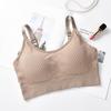 Little Bear Ribbed Wire-Free Bandeau Bra with Chest Pads - Women's Yoga & Sleep Vest