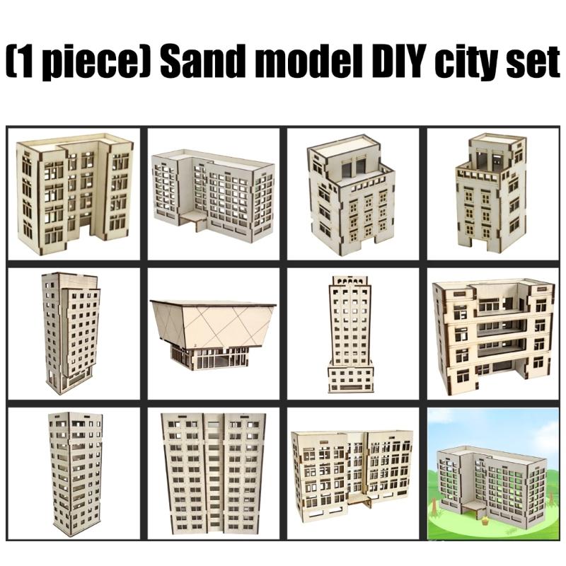 Holz-Wohnungs-Bausatz Outland Realismus-Szene Miniatur-Architekturmodell Zusammengebautes Modell Sandtisch