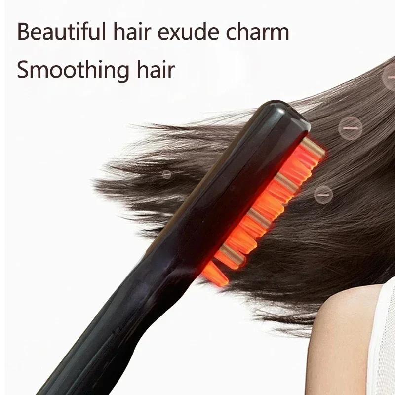 Pente Massageador Elétrico para Couro Cabeludo Luz Vermelha Azul Terapia Led Ems Escova de Massagem Gerador de Cabelo Medicinal Anti-Queda de Cabelo