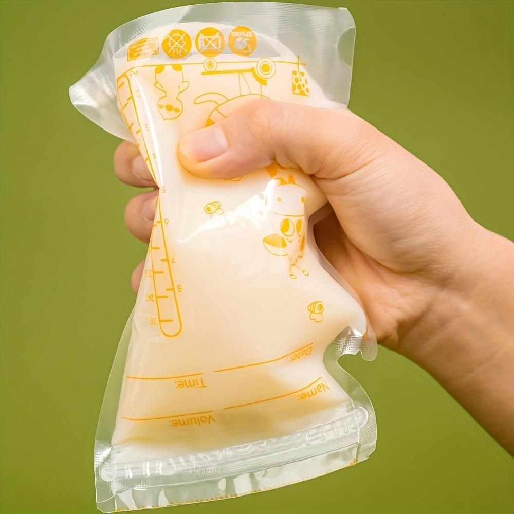 30 Peças 250ml Sacos de Armazenamento de Leite Materno Transparentes de PE Autoportantes com Bico Dosador, Design Plano Economizador de Espaço