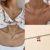 Autumn and Winter Necklace European and American Cute Cherry Alloy Diamond Pendant Versatile High Sense Gold Plated Women's Collarbone Chain