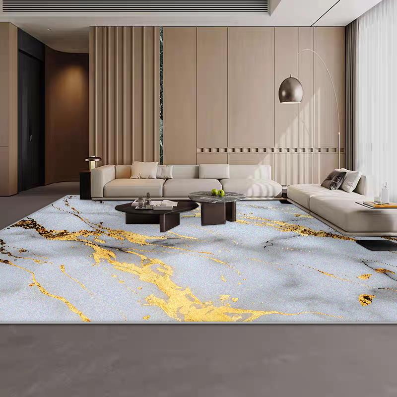 Marble Style Large Size Luxury Carpet Living Room Soft Antiskid Room Decoration Home Mats Easy Cleaning Dining Room Area Rug