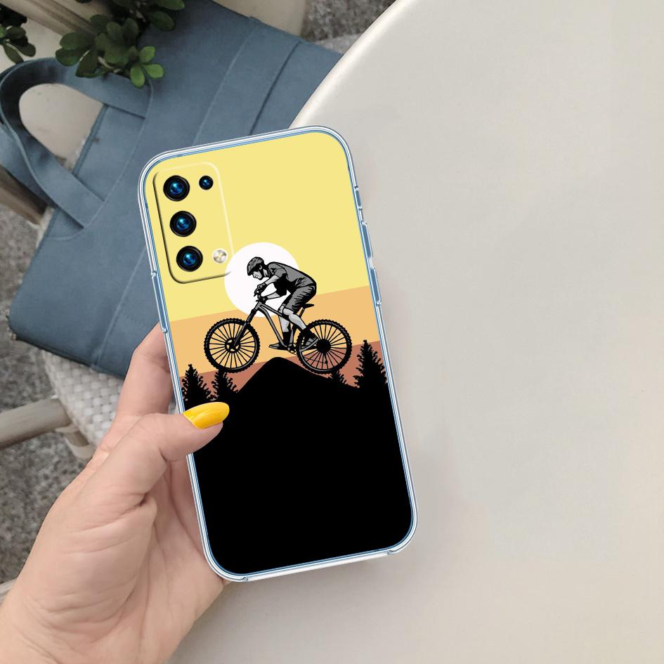 LO28 Cycling Bicycle Soft Shell Transparent Phone Case for Motorola Moto G7 G8 G9 G84 G85 G73 G24 G15 Z2 Play Power Plus