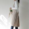 Solid Color Japanese Minimalist Kitchen Apron Cotton Household Waterproof Apron  Restaurant