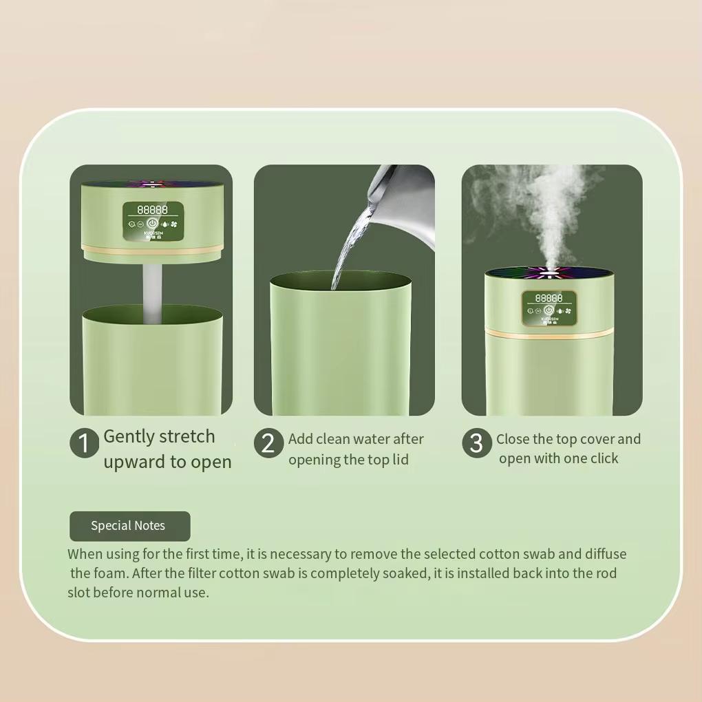1.1L Humidifier Large Capacity Mist Home Quiet Bedroom Colorful Atmosphere Light Air Moisturizer Portable Desktop USB Charging