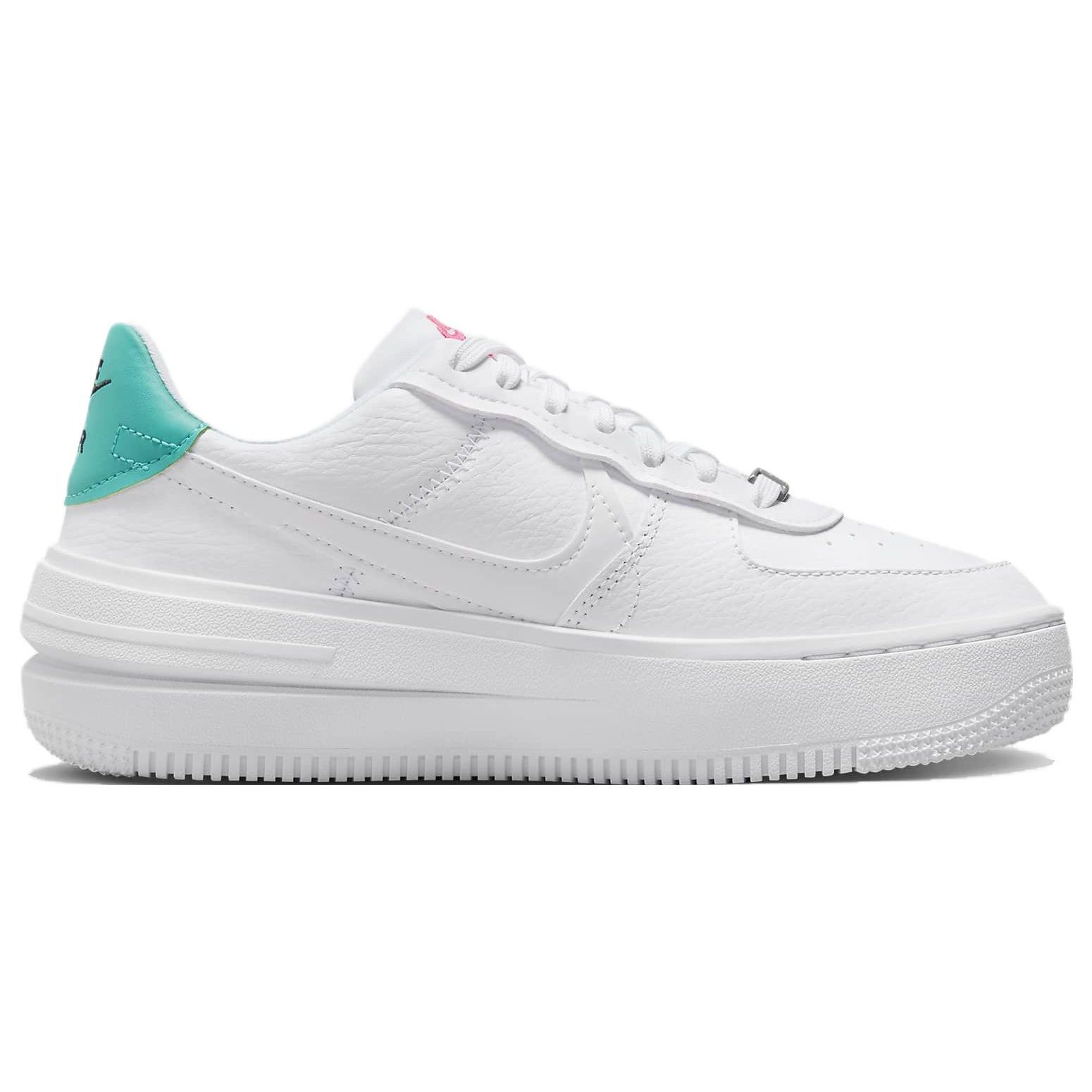 Nike Air Force 1 PLT.AF.ORM белые нефритово-розовые женские кроссовки Pink-Blast — фото 2